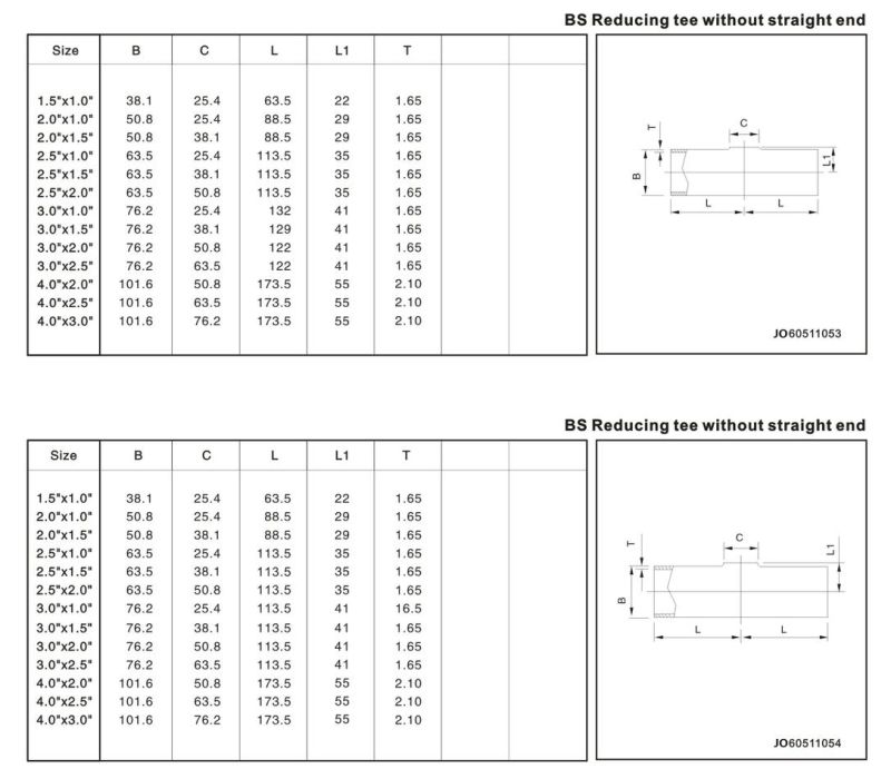 Stainless Steel Sanitary Short Type Welded Tee