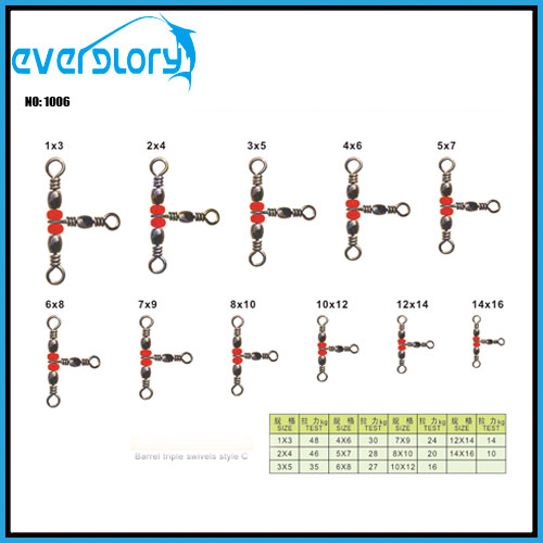 Barrel Triple Swivel Style C Fishing Accessory