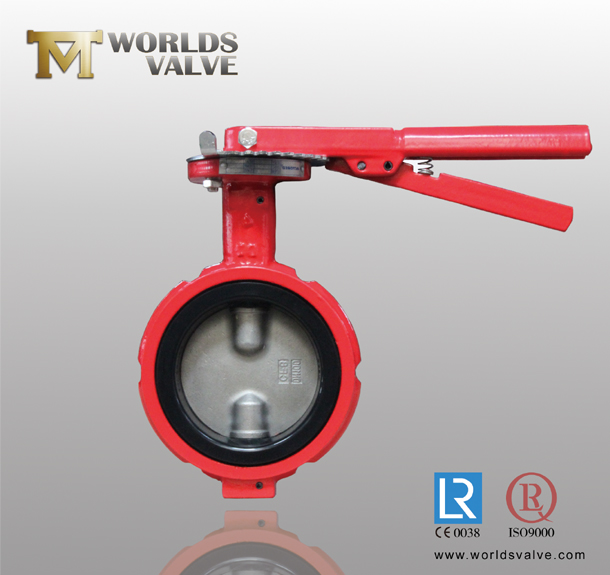 4 Inch Ductile Iron Lever Op Wafer Industrial Butterfly Valve with Double Half Shaft