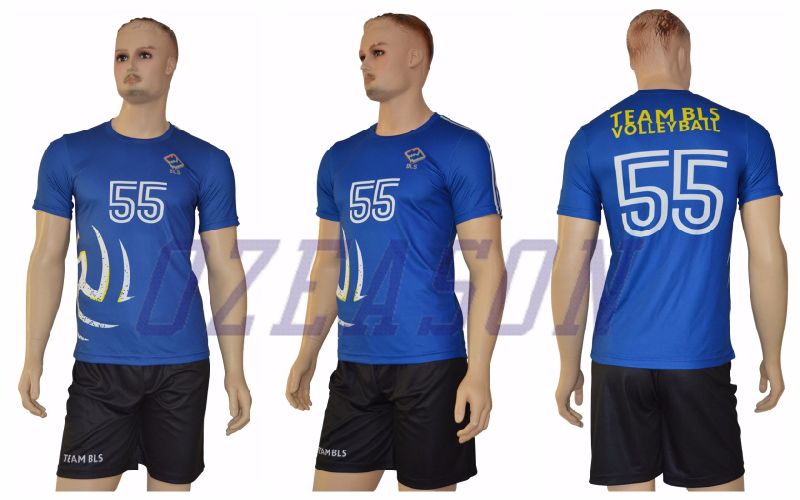 Ozeason Best Dye Sublimated School Team Men Shorts Sleeves T Shirt Volleyball Jersey