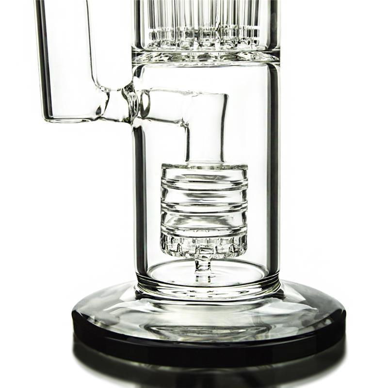 12-Arm Tree Perc Black Hookah Glass Smoking Water Pipes (ES-GB-361)