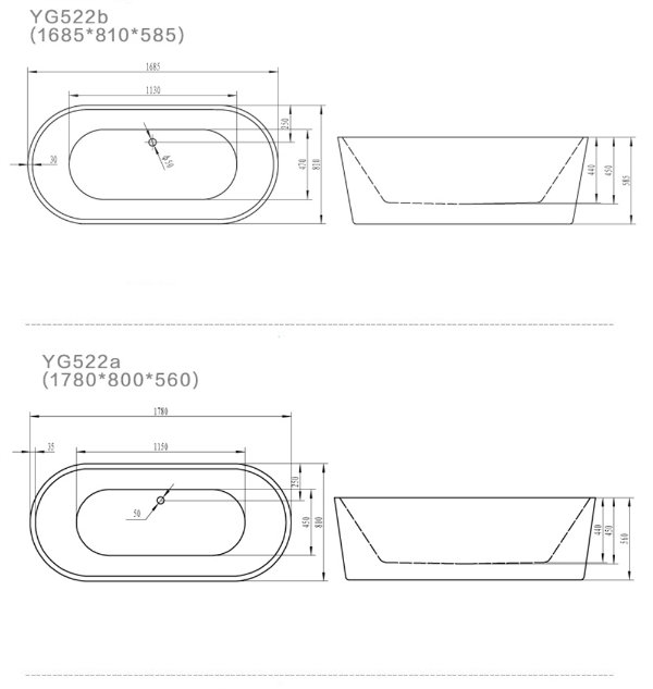 Be Like Girlfriend Soomth-Touching Best Acrylic Soaking Bathtub (WTM-02522)