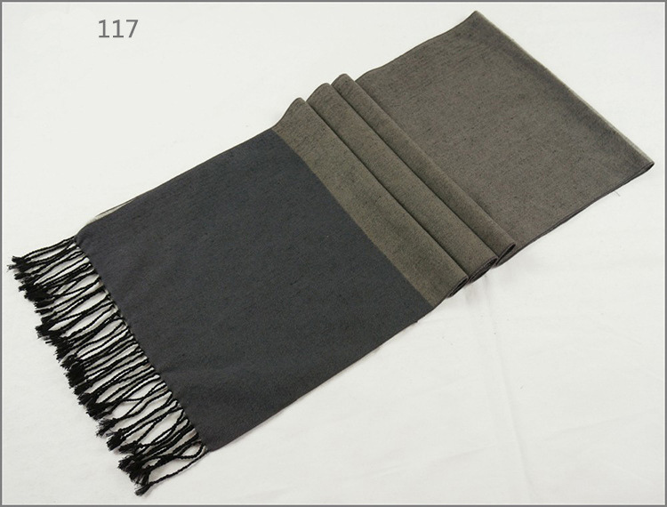 Men's Womens Unisex 2-Tone Reversible Cashmere Feel Winter Warm Thick Knitted Woven Scarf (SP825)