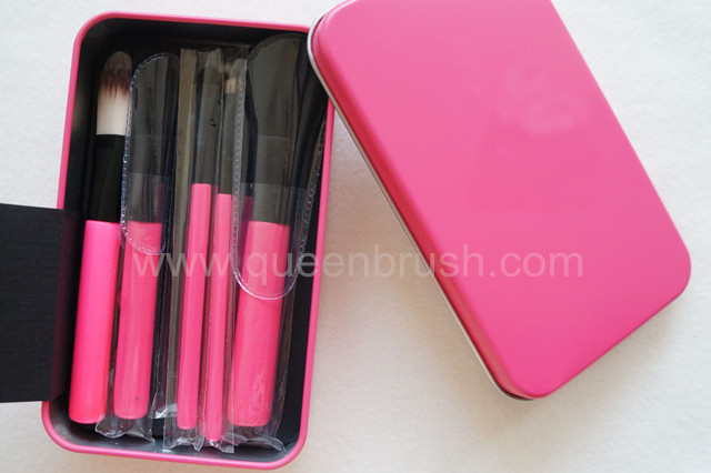 Custom Logo Nylon Hair 7PCS Pink Cosmetic Makeup Brush Set