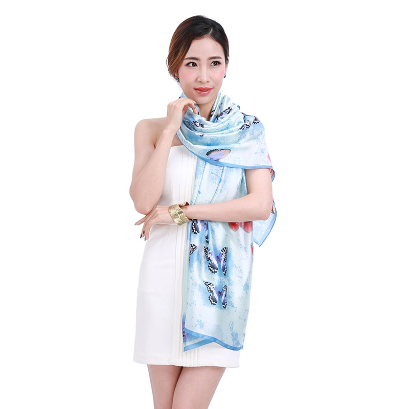 Fashion Style Polyester Butterfly Printed Scarf for Women