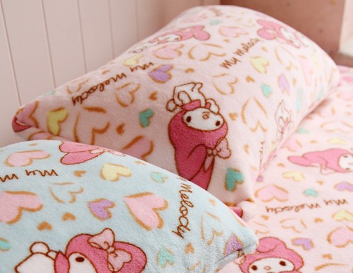 Children Coral Fleece Bedding Set: Cartoon Blanket and Pillowcase