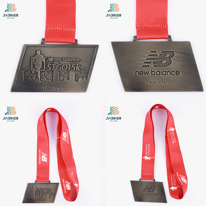 Gold Supplier Casting Antique Marathon Race Embossed Medal with Ribbon