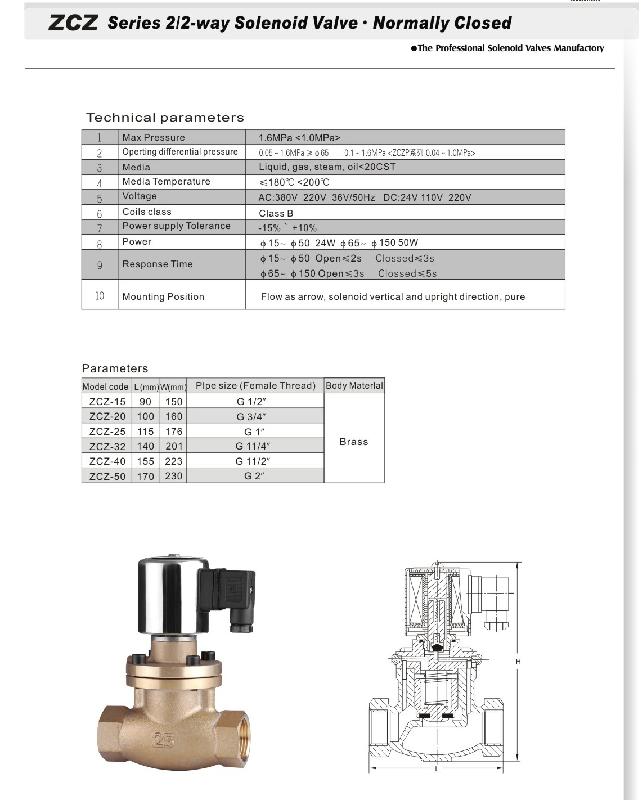 Water Solenoid Valve (ZCZ SERIES)