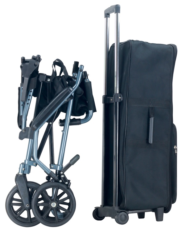 Topmedi Portable Lightweight Transport Wheelchair with Trolley Case