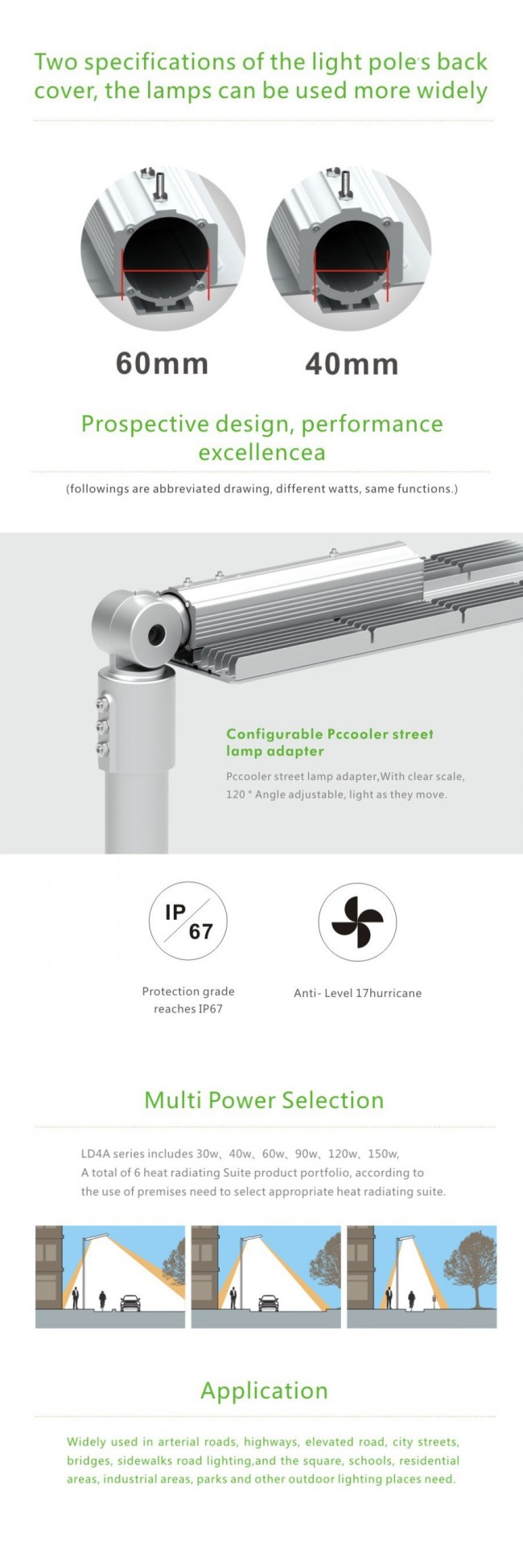 5-Year Warranty 10kv Surge Protection LED Street Lighting 150W Street LED Lighting