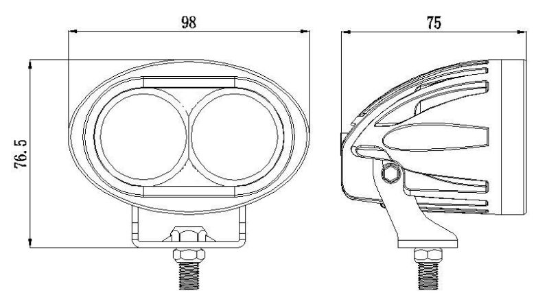 3inch 9-60V 10W Oval LED Folklift Work Light