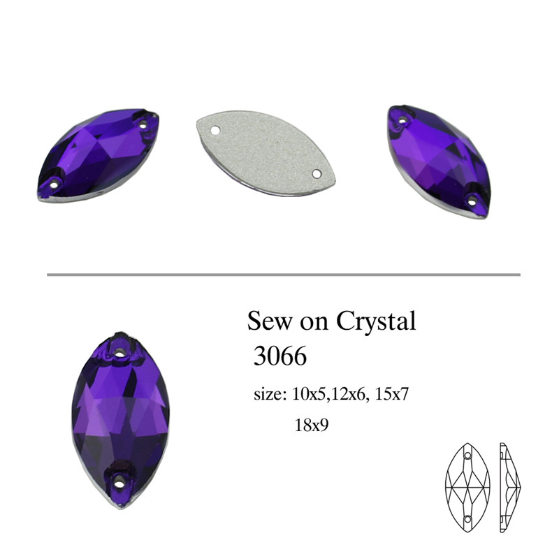 Crystal Navette Sew on Garment Stones Beads (DZ-3066)