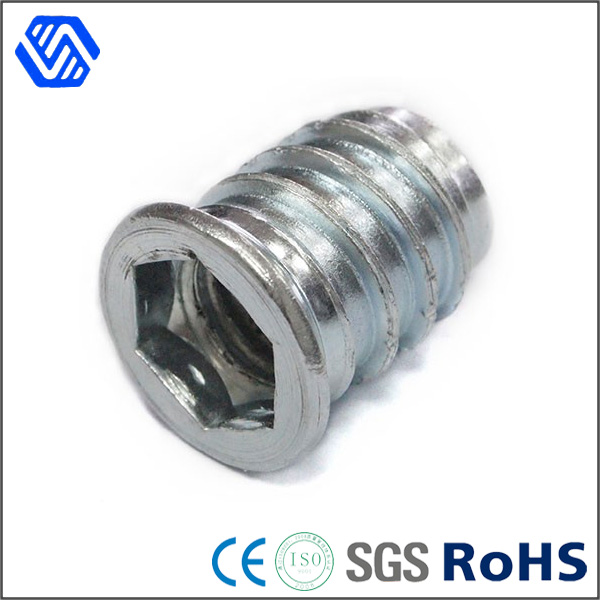 Carbon Steel Blue White Zinc Plated Lock Nut Countersunk Hex Insert Nut