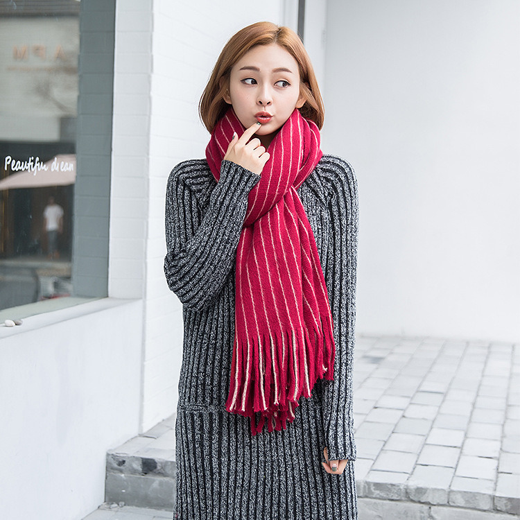 Lady Fashion Cashmere Like Knitted Scarf Winter Circle Loop Scarf (SK110)