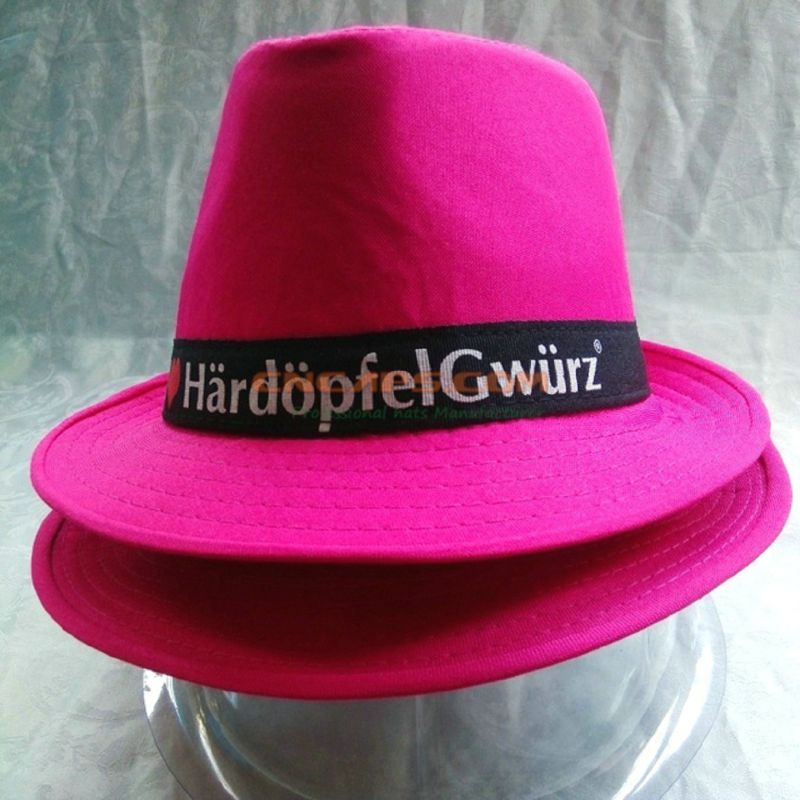 Pink Color Fedora Hat Women with Custom Printed Logo