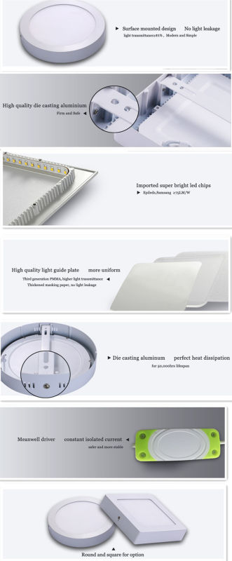 6W LED Surface Panel Light for Indoor with CE (PJ4036)