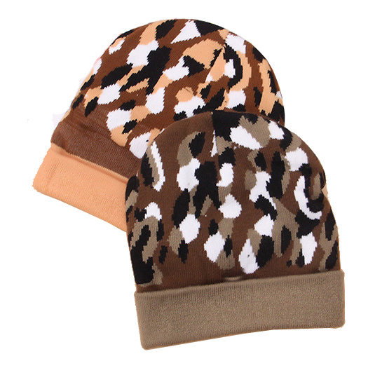 Children Baby Kids Autumn Winter Warm Knitted Camo Printing Caps Beanie Hat (HW626)