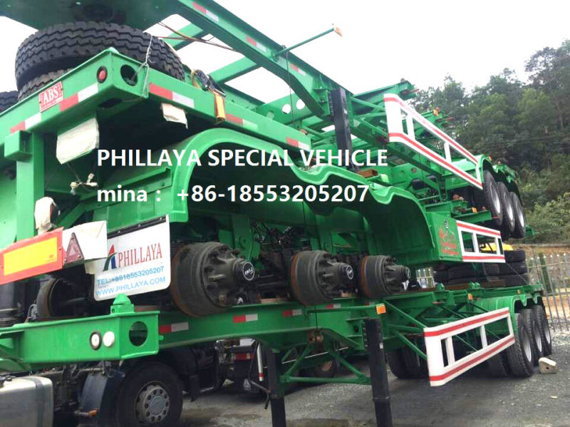 2 3 Axle Skeleton Truck 20FT 40FT Container Semi-Trailer Chassis