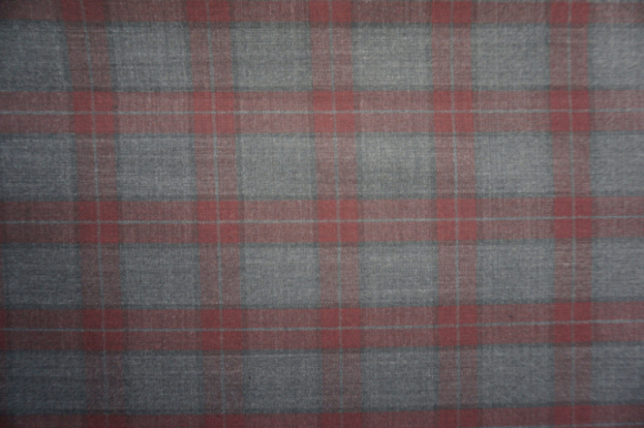 Wool Fabric for Suit with Red Check