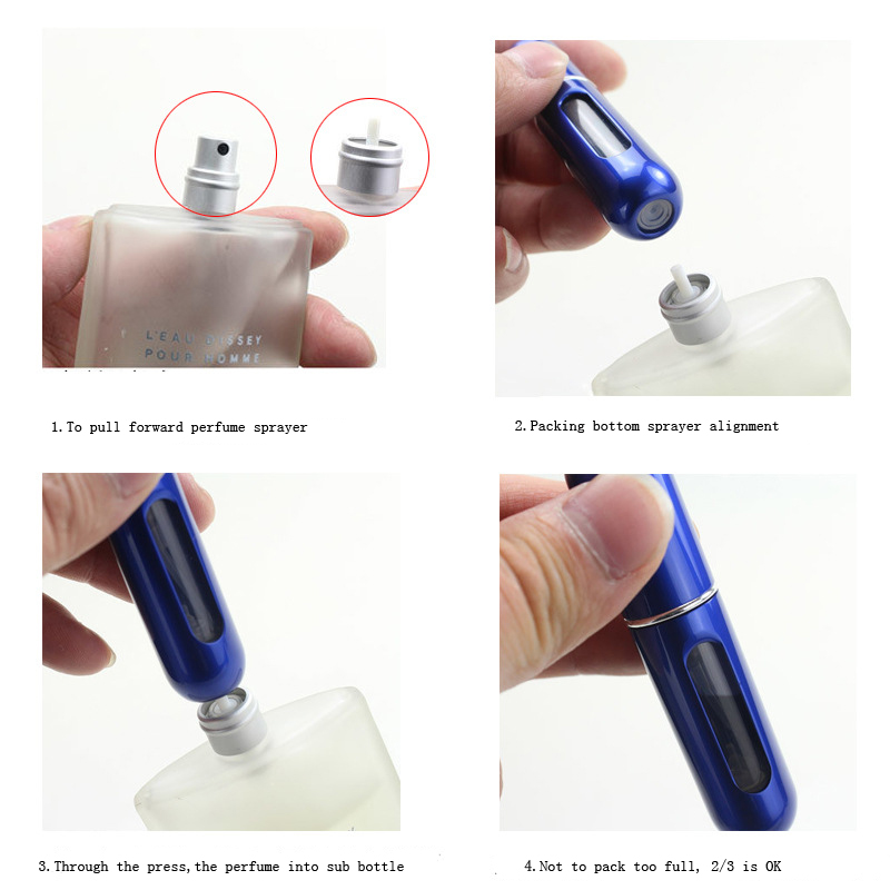 5ml Travel Refillable Aluminum Perfume Atomizer Spray Bottle