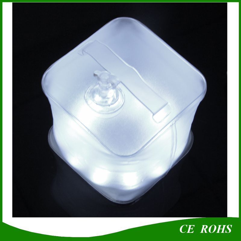 10 LED Inflatable Cube Solar Lantern with Power Indicator for Camping Hiking