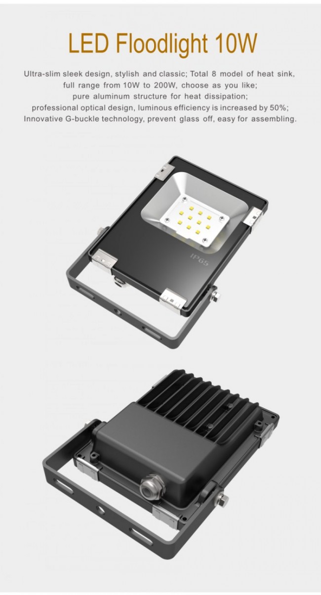 Outdoor 10W LED Floodlight Osram 3030 IP65 Aluminum 5-Year Warranty