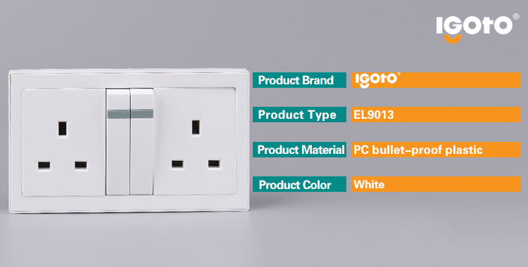 Igoto Double 13A 250V Switched Socket 146 Type