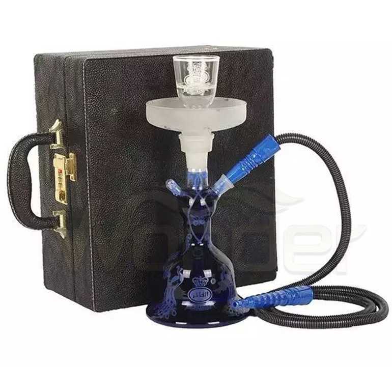 Glass Hookah with Leather Case and LED Light