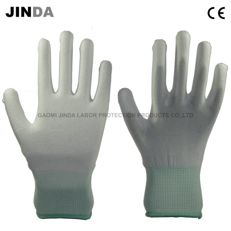 PU Coated Labor Protective Guantes Work Gloves (PU002)