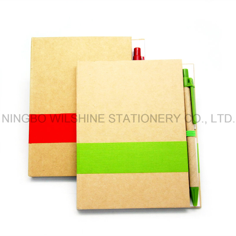 Customized Glue Bound Paper Notebook with Pen for Promotion (SNB102)