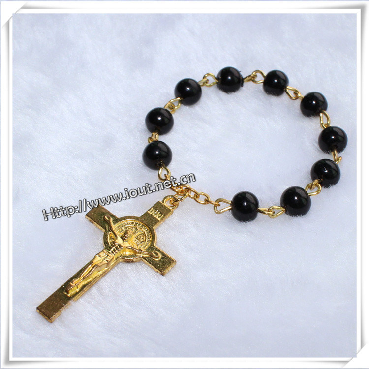 New Design Glass Beads Decade Rosary Religious Bracelet (IO-CE067)