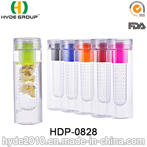 780ml Hot Sale Plastic Fruit Infuser Water Bottle, BPA Free Tritan Water Bottle (HDP-0828)