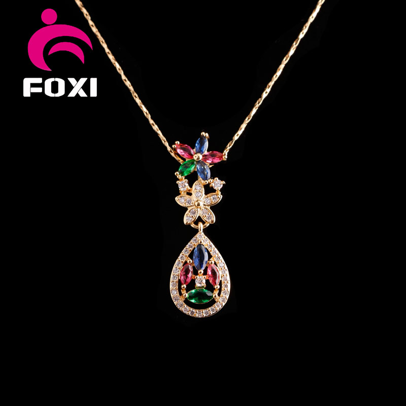 Luxury Drop Design Fashion Pendant and Earrings Jewelry Sets