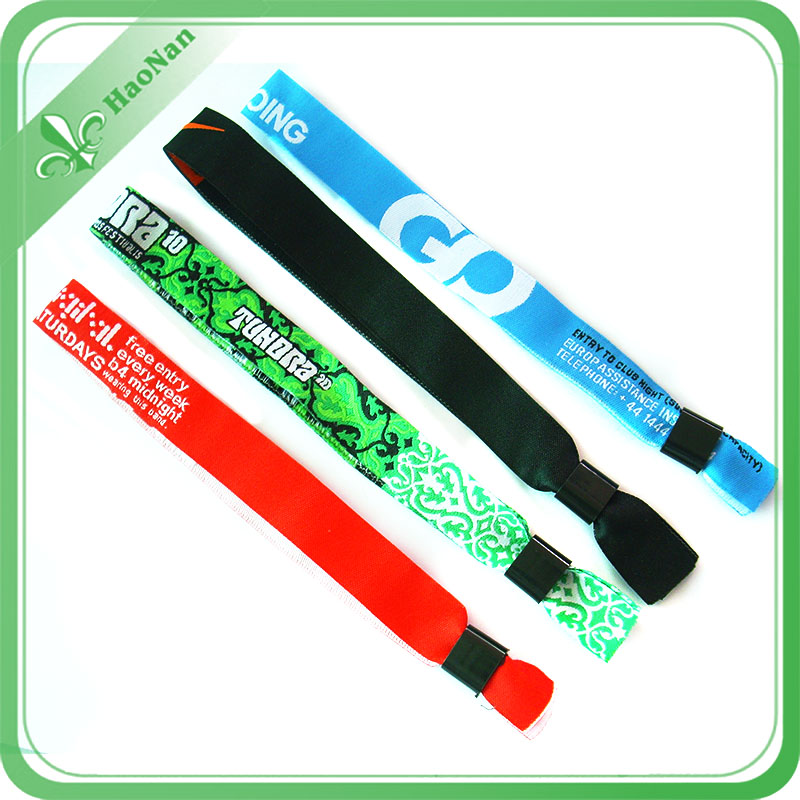 Custom Festival Fabric Woven Wristbands for Events No Minimum Order