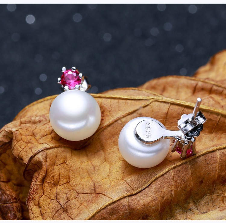 Natural Pearl Set Wedding Gift AAA 9-10mm Button and Drop Freshwater Pearl Set Jewelry