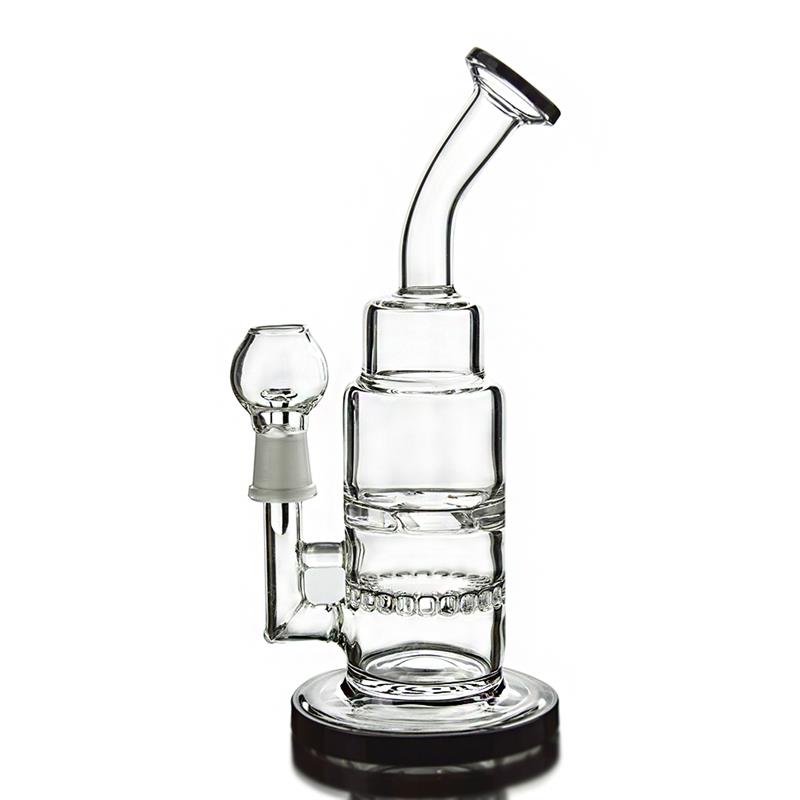 Ratchet Cool Glass Smoking Water Pipe with Disc Perc (ES-GB-414)