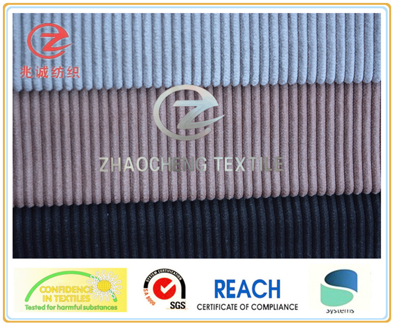 6W Poly/Nylon Bonded Corduroy Fabric for Sofa Use and Jacket (ZCCF056)