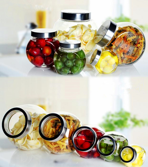 Food Grade Candy Dry Fruit Glass Jar with Seal Lid