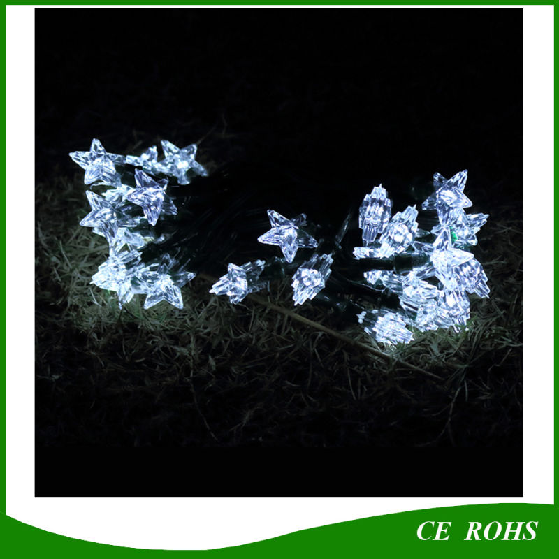 White 30 LED Star Solar String Light for Garden Decorate