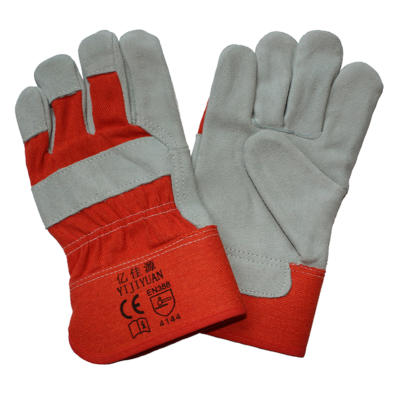 Ce En388 Cow Split Leather Cut Resistant Hand Protective Gloves for Riggers