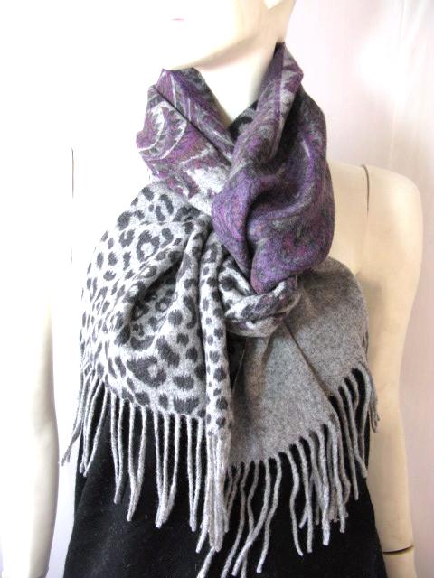 100%Wool Double Faced Printed Scarf