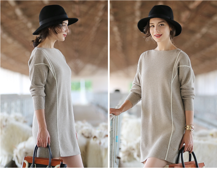 Women's Long Style Cashmere Sweater, Lady's Knitwear