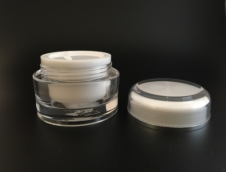 Round Acrylic Cream Bottles for Cosmetic Packaging