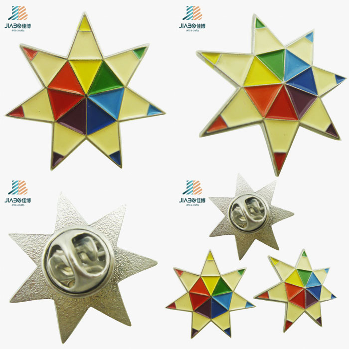 High Quality Factory Price Enamel Paint Star Shape Metal Pin Badges