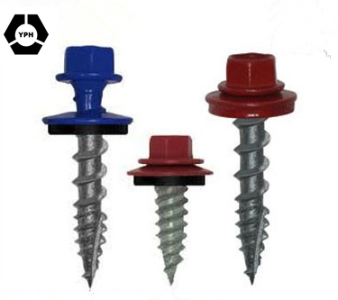 Colored Hex Painted Head Self Drilling Screws with Rubber Washer Roofing Screw with Washer Rubber