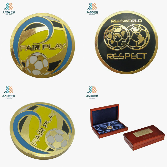 Gold Supplier Die Casting Paint Gold Custom Soccer Coin for Sport