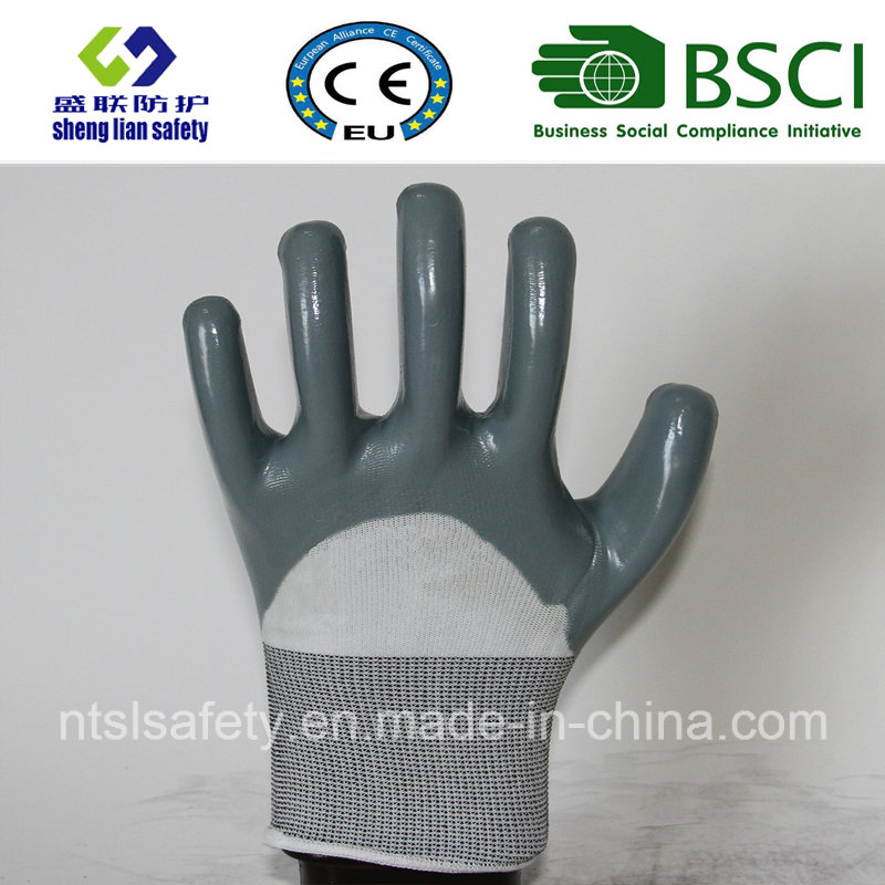 13G Polyester Shell With3/4 Nitrile Coated Work Gloves (SL-N116)