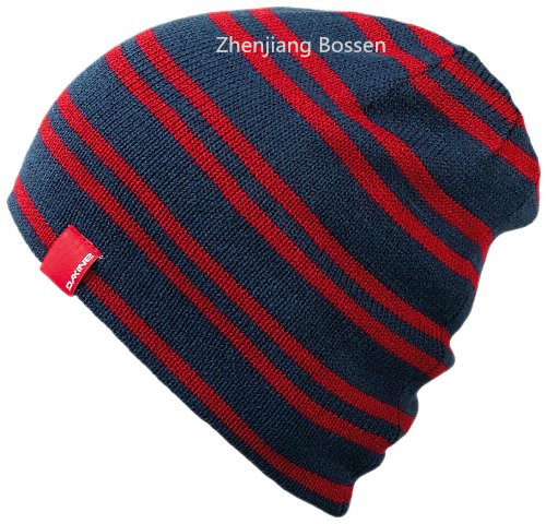 Customized Embroidered Ski Hat Flip Beanie Hat Acrylic Ribbed Boy Snow Knit Cap