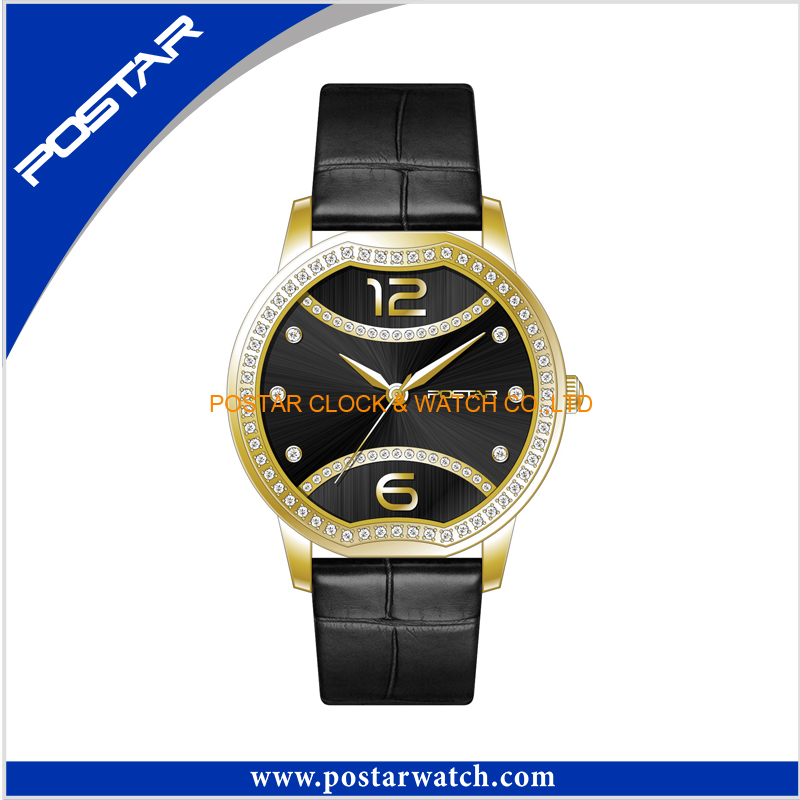Charming Fashion Good Quality Stainless Steel Ladies Watch with Leather Band