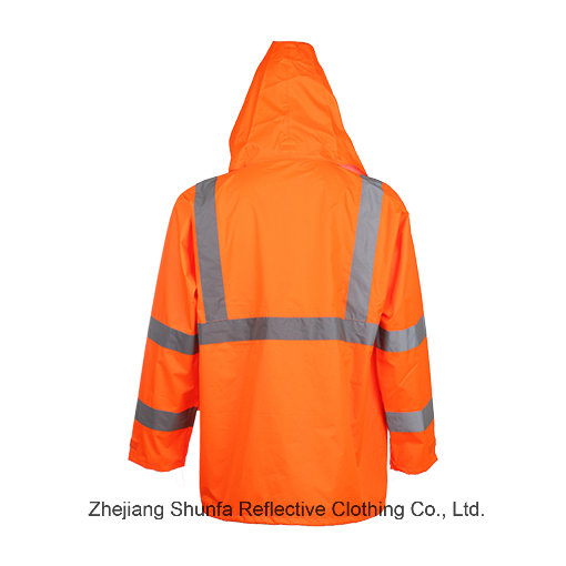 Hi-Vis Reflective Safetywear Oxford Waterproof Jacket Rain Wear